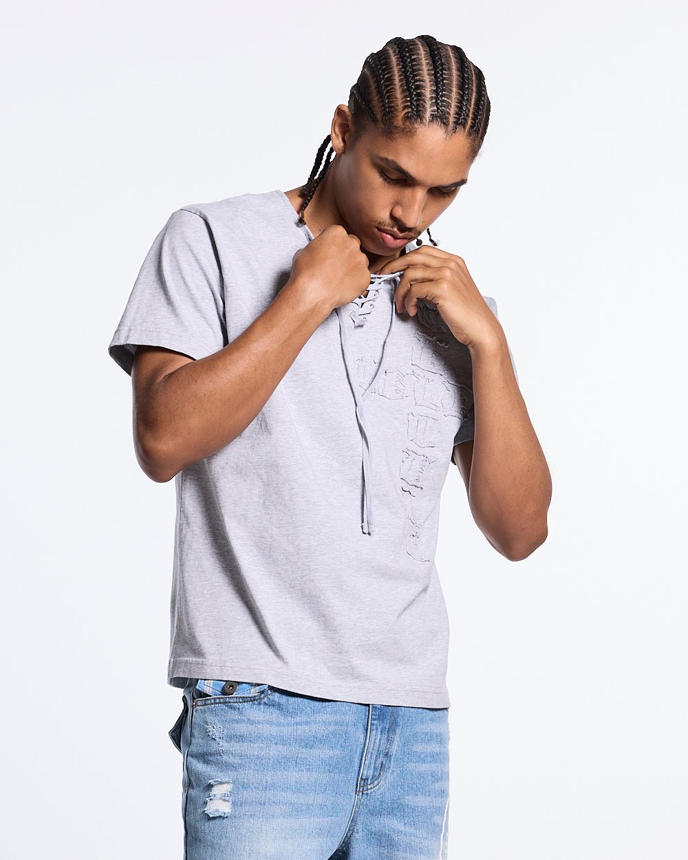 ROGUE CROSSED TEE HEATHER GREY - Cold Culture #man