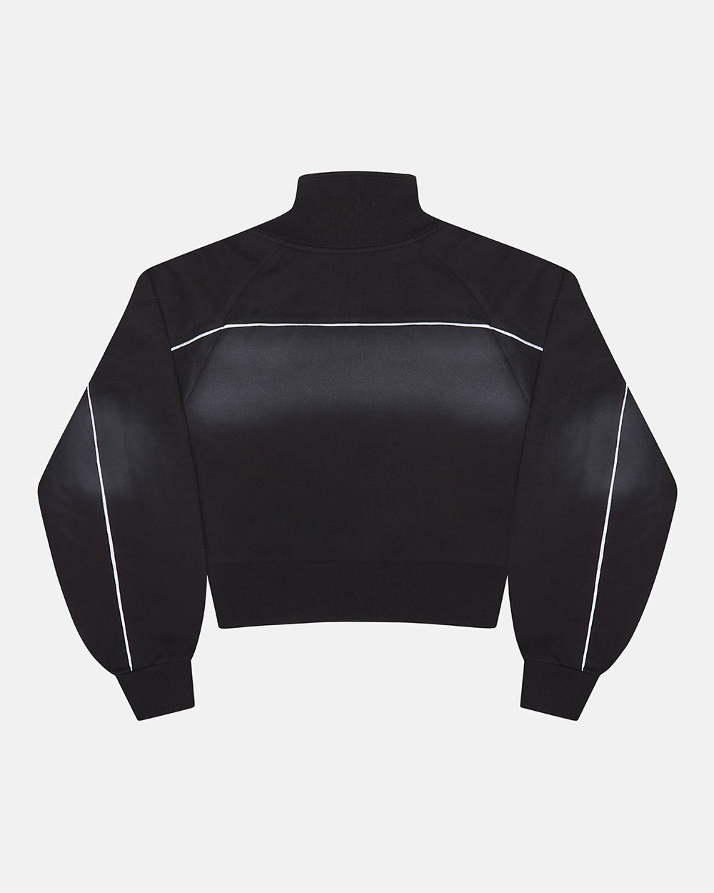 SAVAGE WASHED JACKET BLACK - black washed zip-up hoodie, back view - Cold Culture #packshot