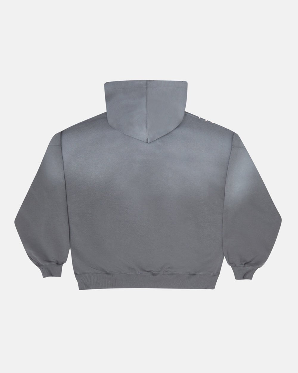 SCRIPT HOODIE ANTRACITE GREY - grey script print hoodie, back view - Cold Culture #packshot