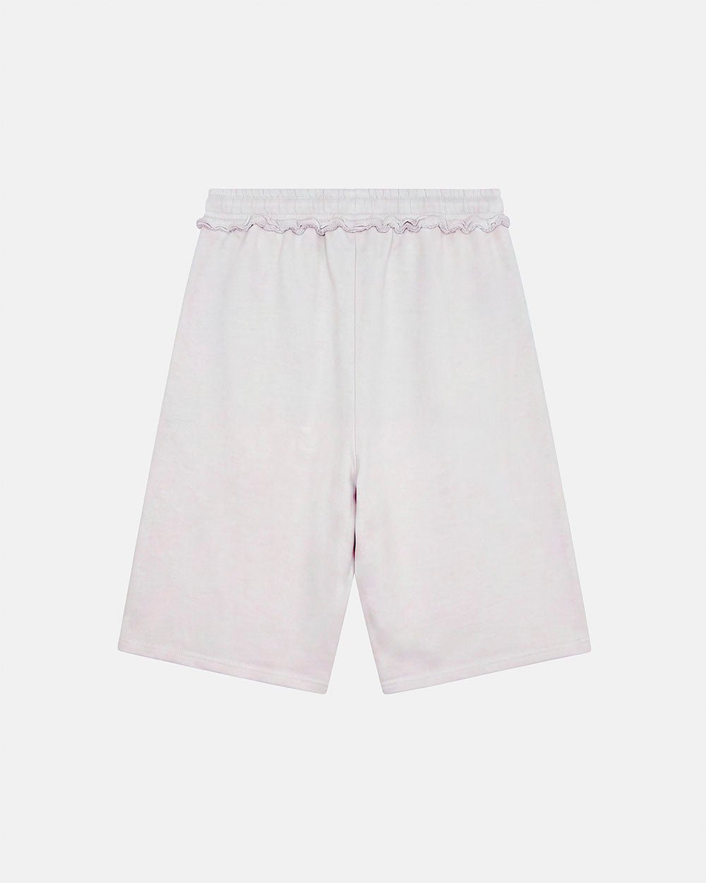 SCRIPT SHORT LIGHT GREY - light grey graphic print shorts, back view - Cold Culture #packshot