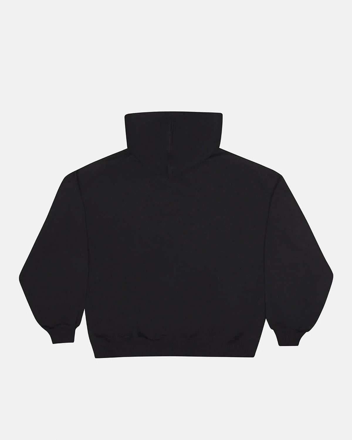 SCRIPT ZIP HOODIE BLACK - black graphic print zip-up hoodie, back view - Cold Culture #packshot