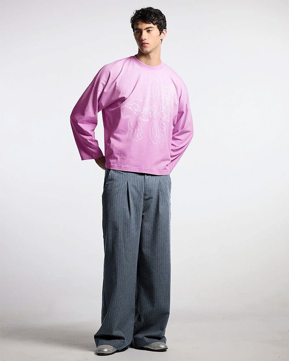 SEAM EFFECT LINE PANTS GREY - Cold Culture #man