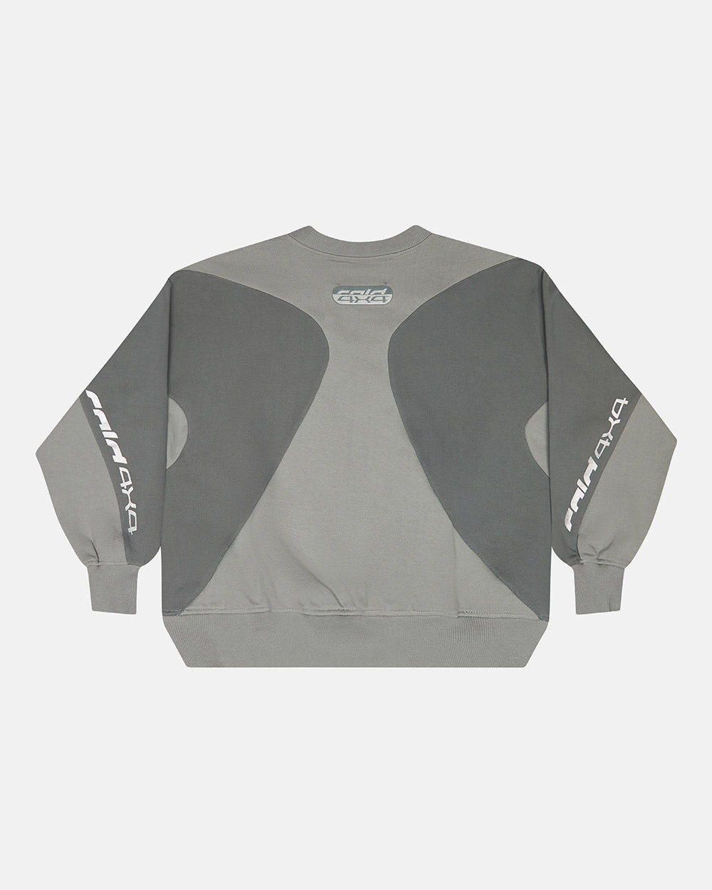 SPEED & SHINE CREWNECK GREY - grey two-tone crewneck sweatshirt, back view - Cold Culture #packshot