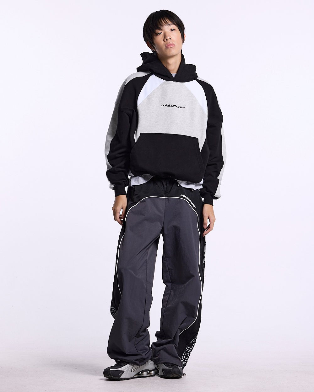 SPEED SPOKE HOODIE BLACK AND HEATHER GREY - Cold Culture