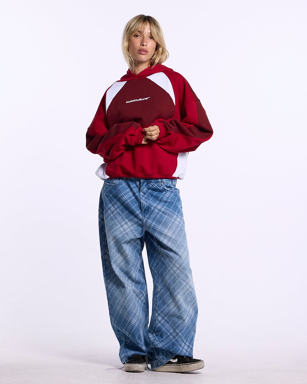 SPEED SPOKE HOODIE RED AND BURGUNDY - Cold Culture