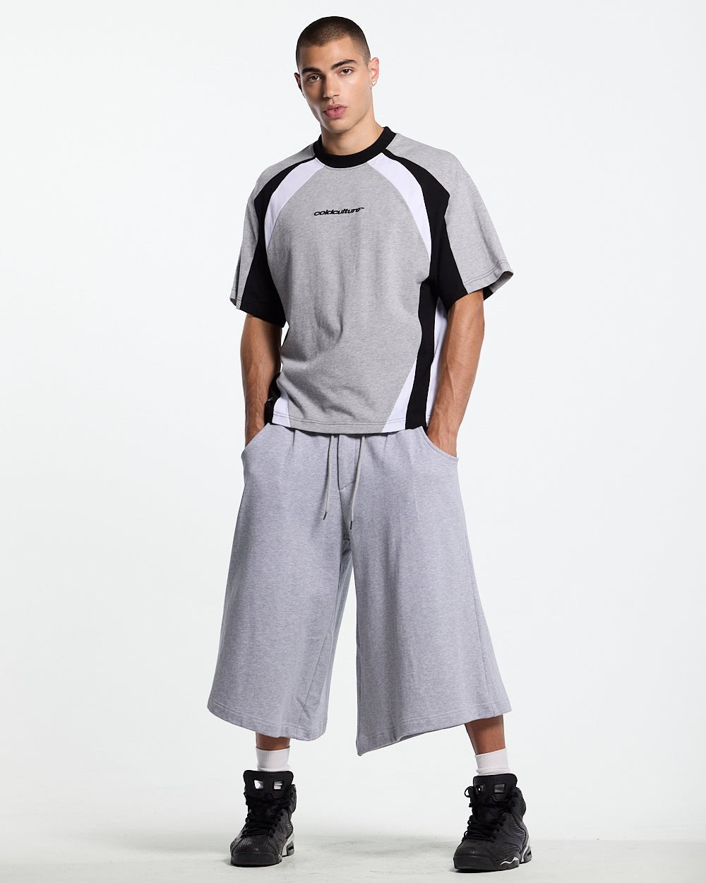 SPEED SPOKE TEE BLACK & HEATHER GREY - Cold Culture #man