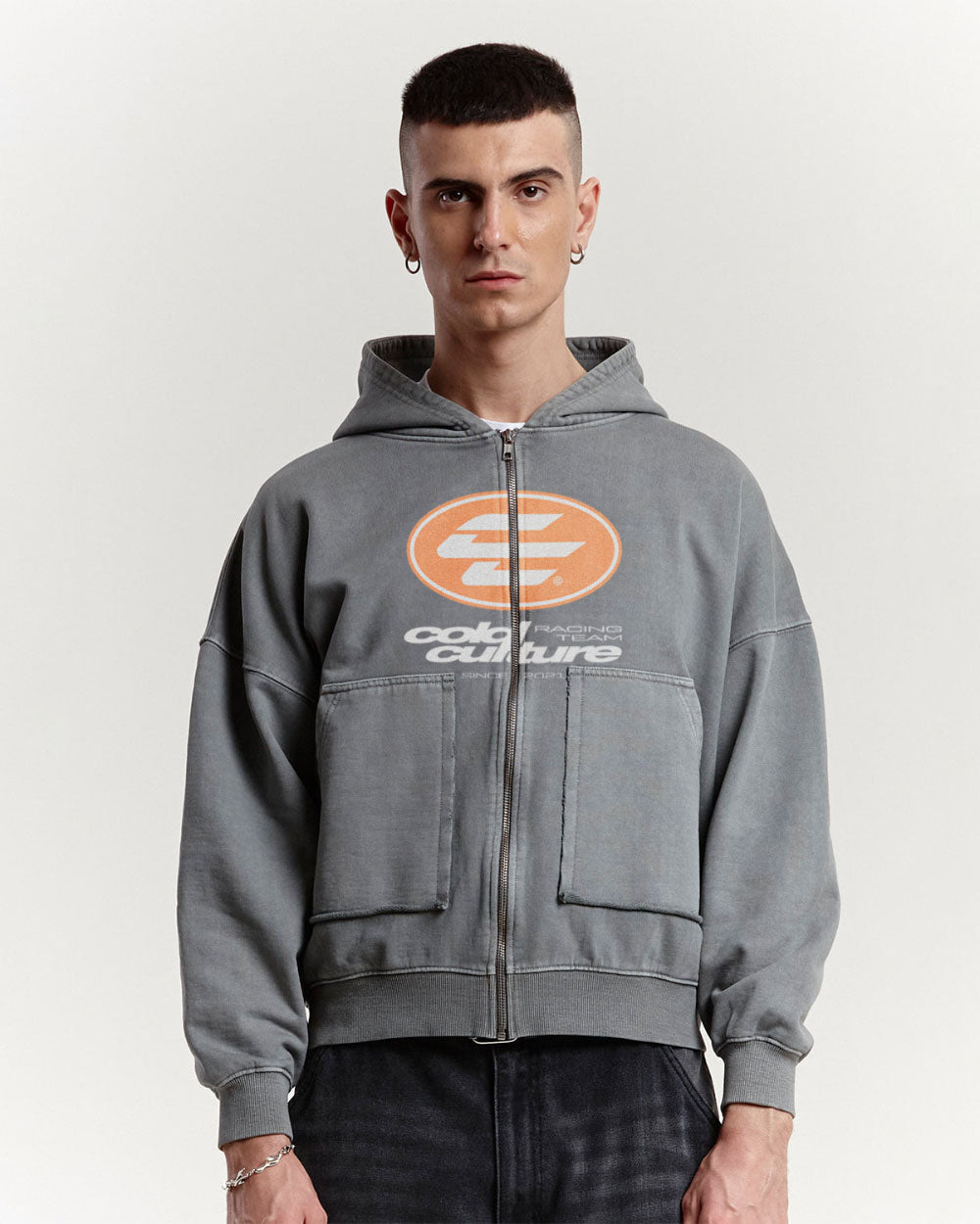 SPEED ZIP HOODIE +WASHED DUST GREY - COLD CULTURE #man