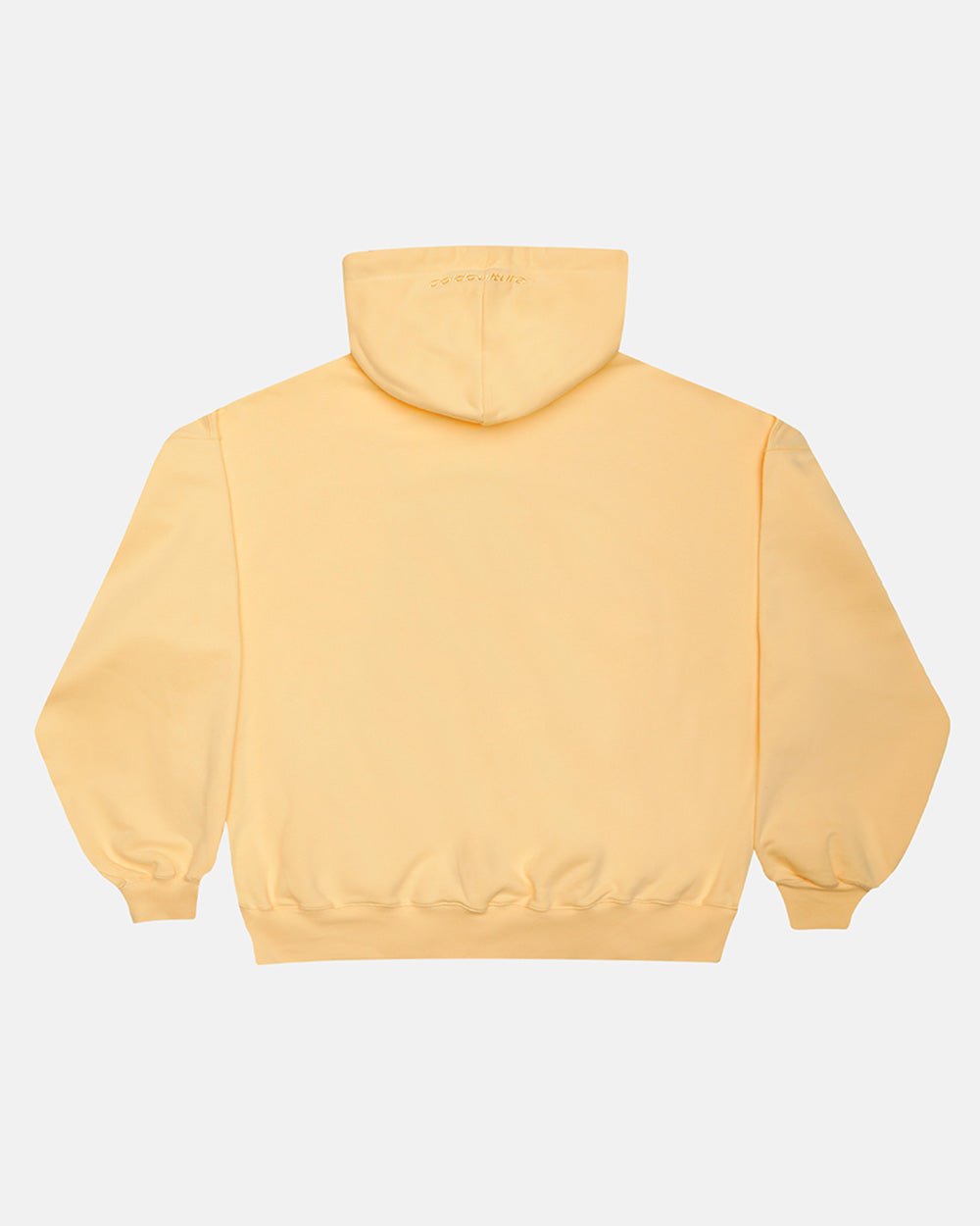 STARS HOODIE YELLOW - light yellow embroidered hoodie, back view - Cold Culture #packshot