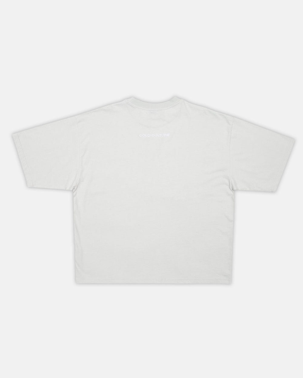 STARS TEE PALE GREY - pale grey oversized tee, back view - Cold Culture #packshot