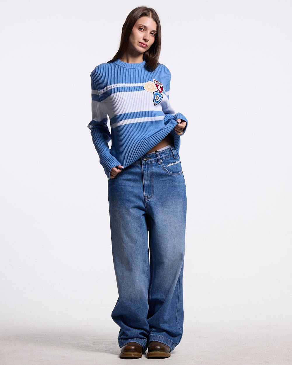STARS V2 PANTS BLUE DENIM WASH - Cold Culture #woman