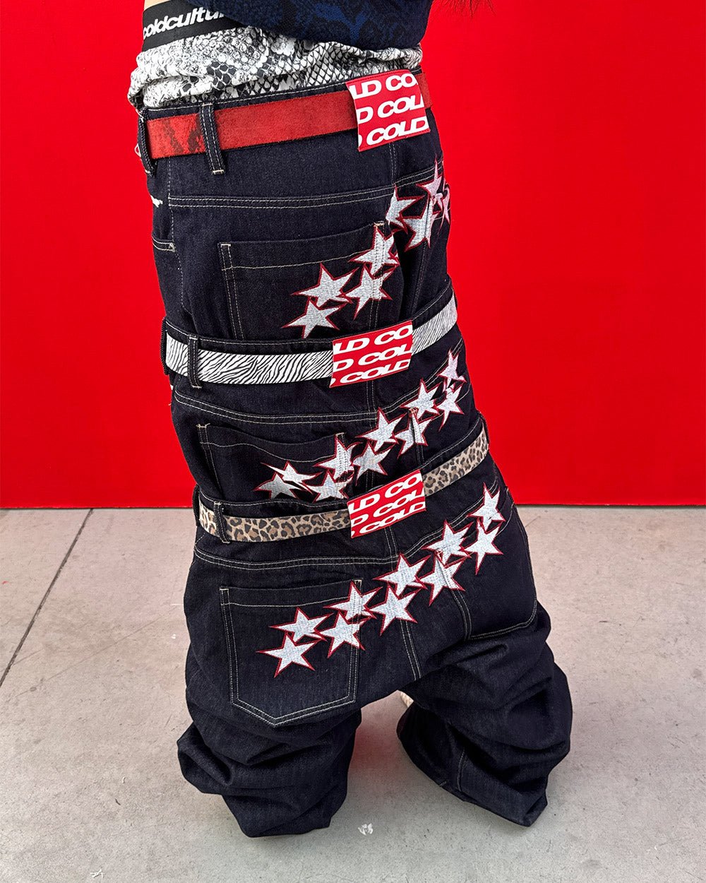 STARS V2 PANTS RAW BLUE DENIM - raw blue denim pants, worn detail - Cold Culture