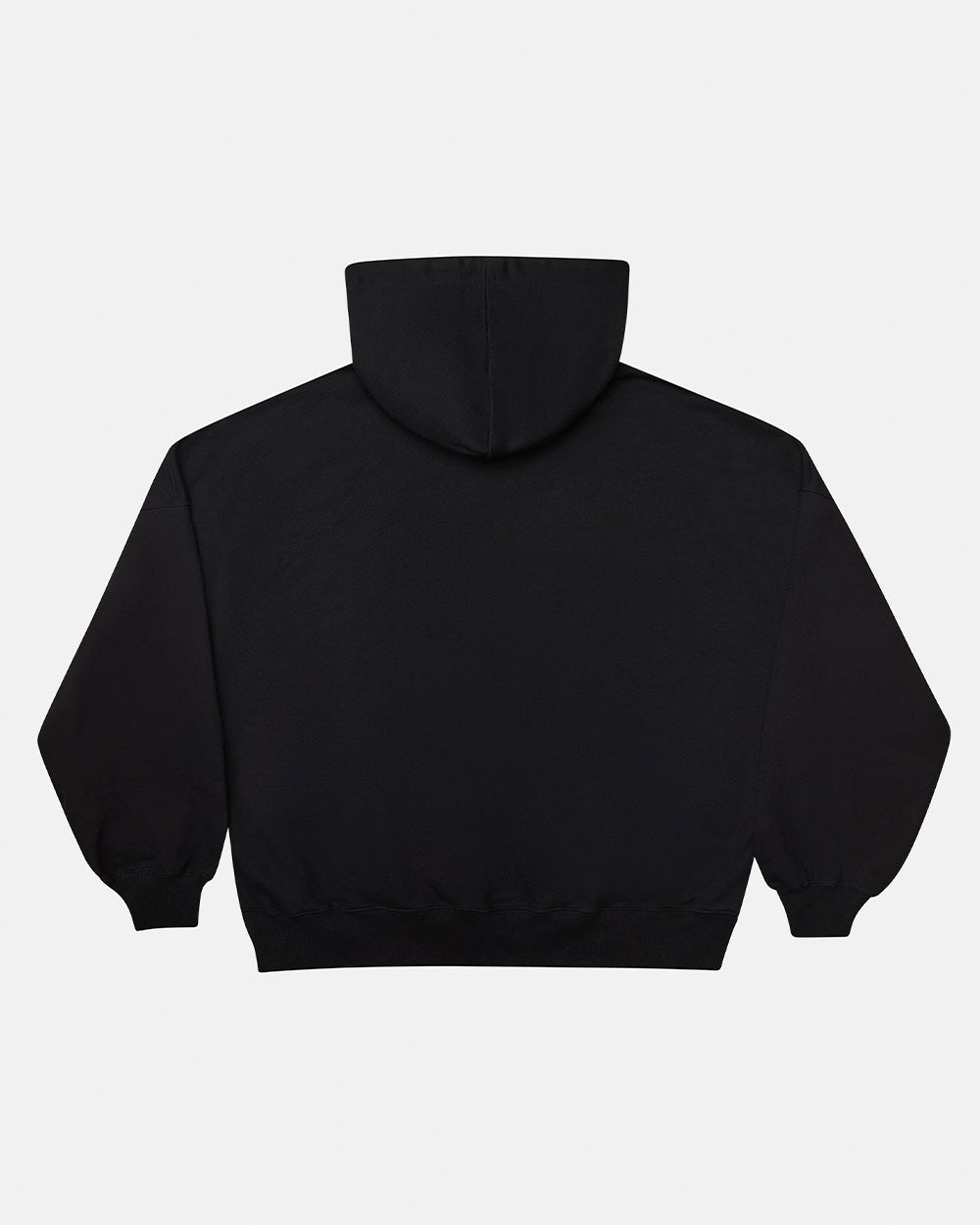 STEEL HOODIE BLACK - black oversized hoodie, back view - Cold Culture #packshot