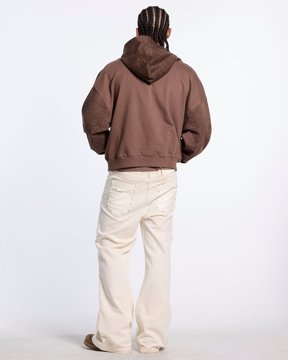 STRIPE ZIP HOODIE BROWN - Cold Culture #man