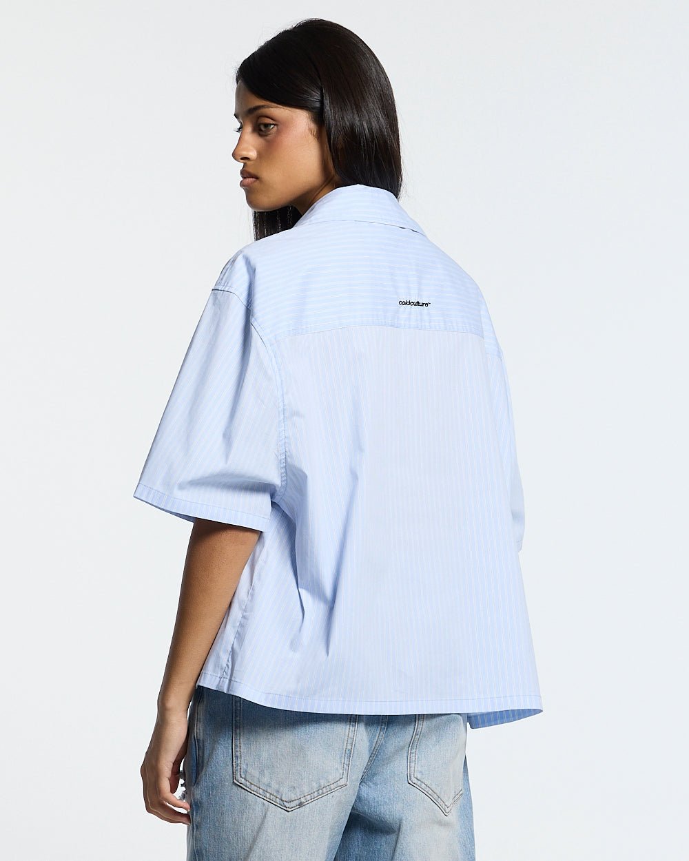 SUN DISTRESS SHIRT BLUE - Cold Culture #woman