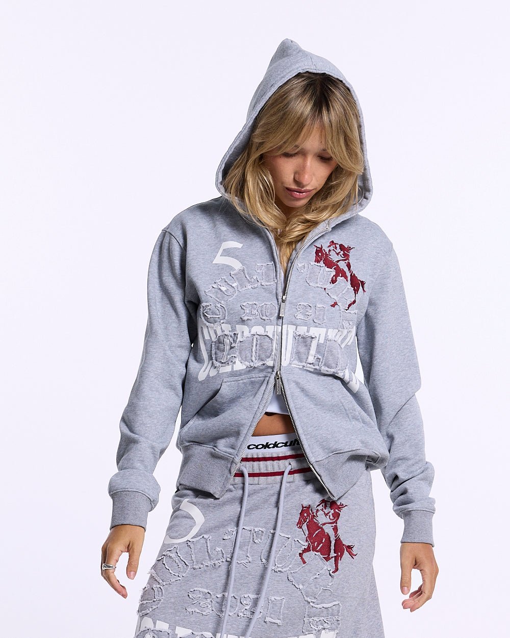 SWING ZIP HOODIE HEATHER GREY - Cold Culture