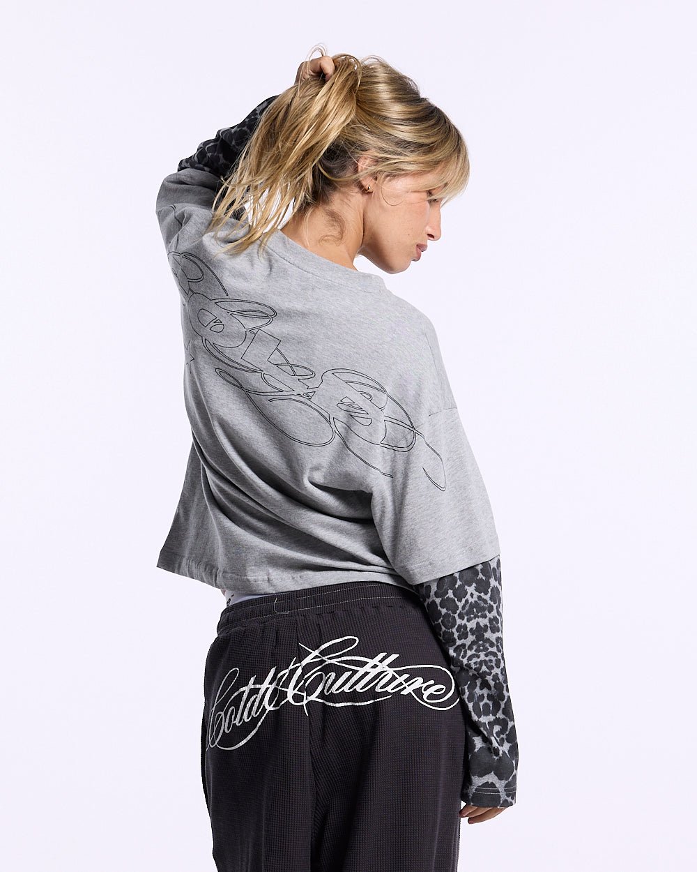 TABBY DOUBLE LONGSLEEVE TEE HEATHER GREY - Cold Culture #woman