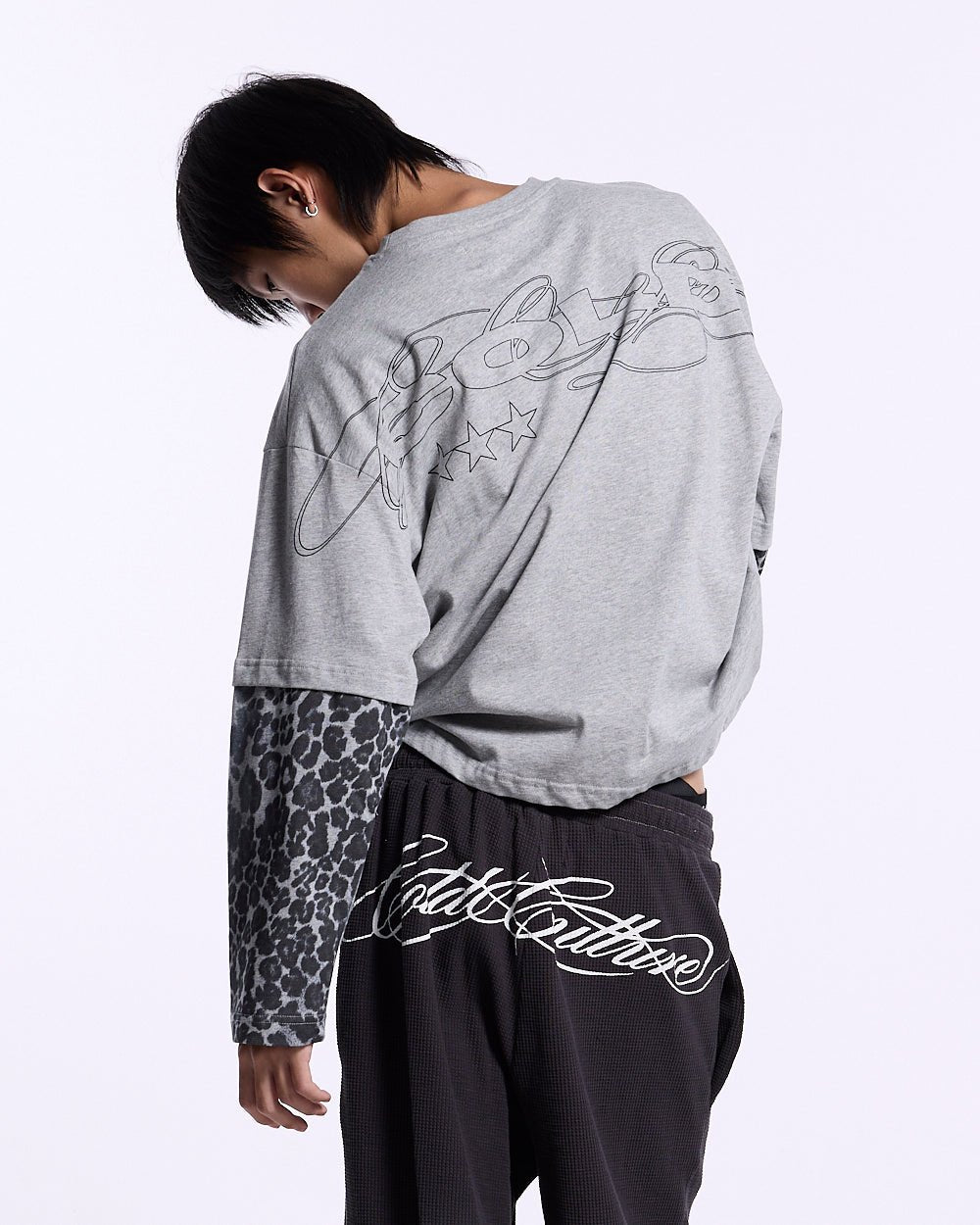 TABBY DOUBLE LONGSLEEVE TEE HEATHER GREY - Cold Culture #man