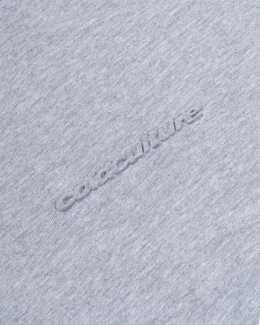 TAKE A PEAK ZIP HOODIE HEATHER GREY - grey zip-up hoodie with plaid trim, detail close-up - Cold Culture
