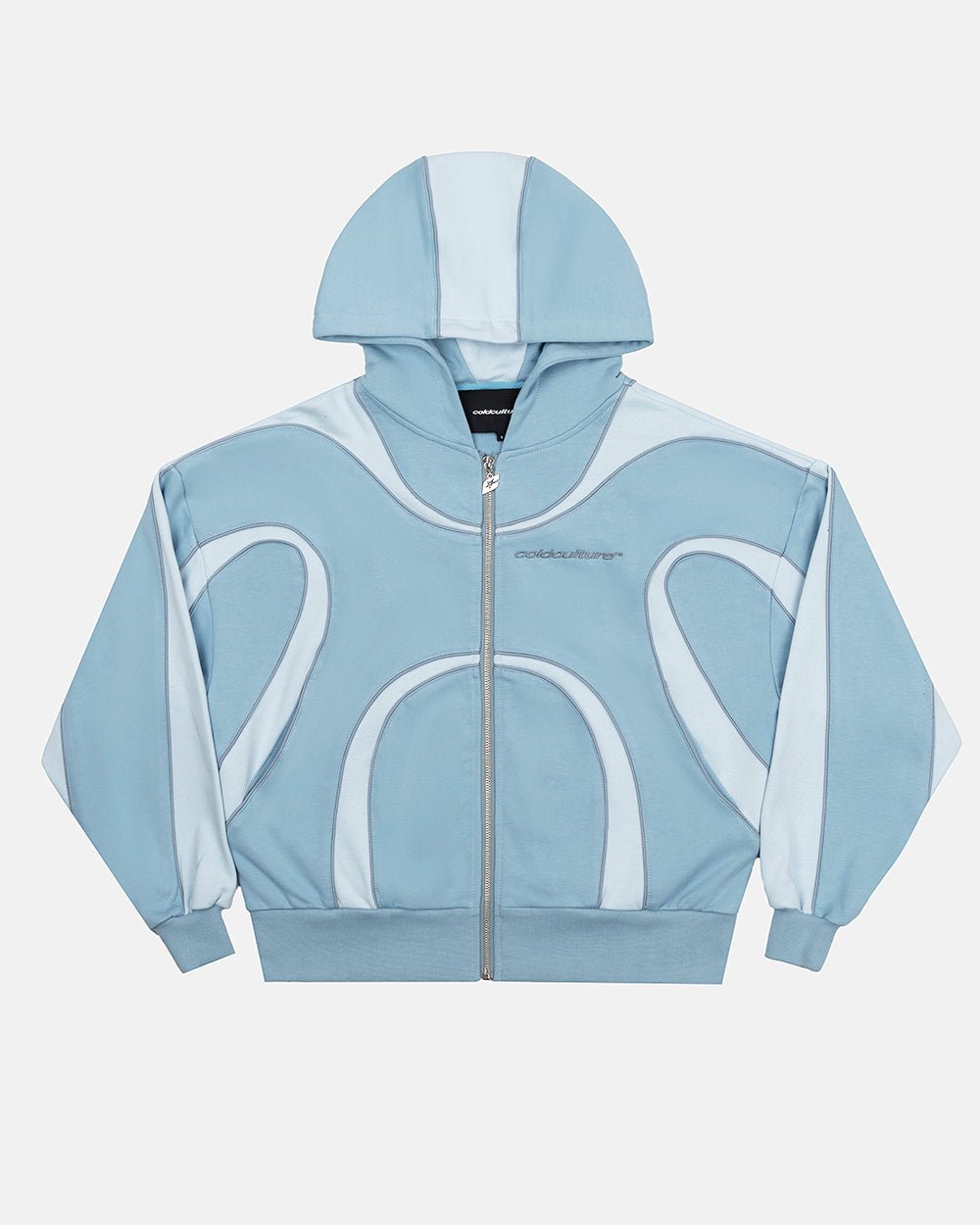 TAKE OFF FLEECE ZIP HOODIE LIGHT BLUE - Cold Culture #packshot