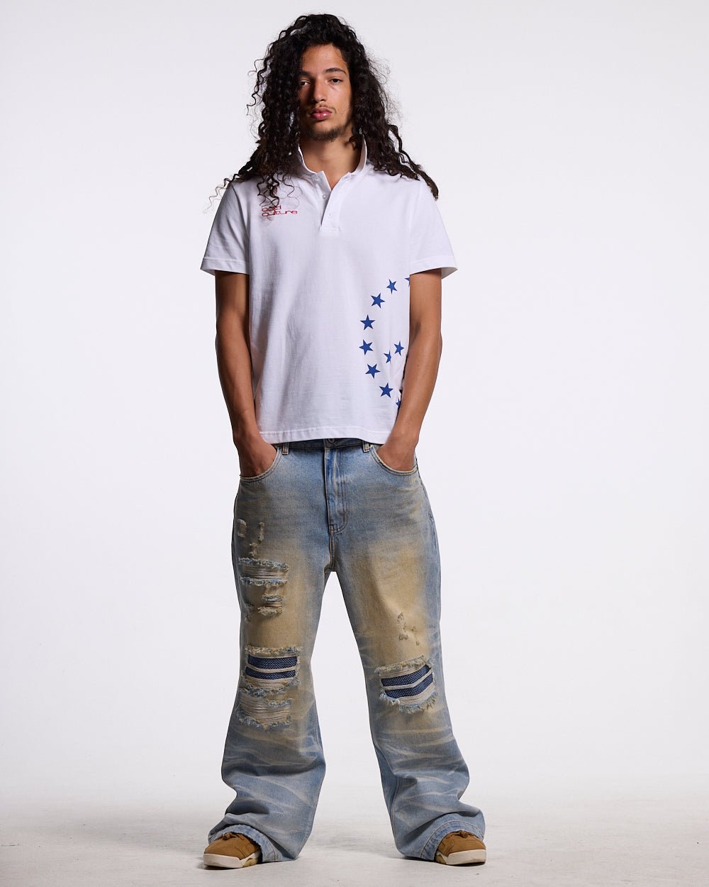 TATTERED PANTS LIGHT DENIM - Cold Culture #man