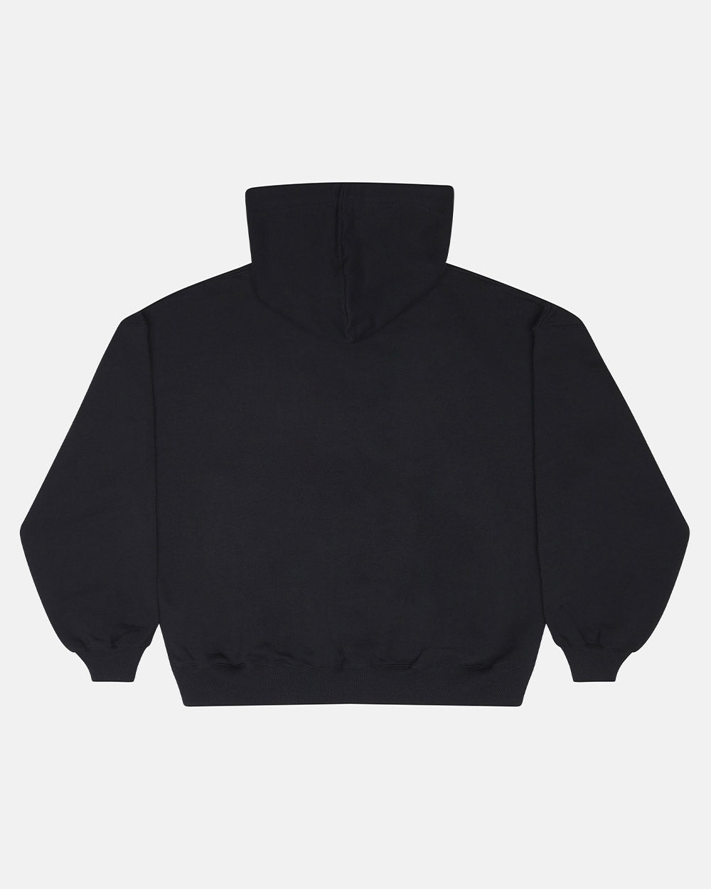 TEASE ME HOODIE BLACK - black graphic print hoodie, back view - Cold Culture #packshot