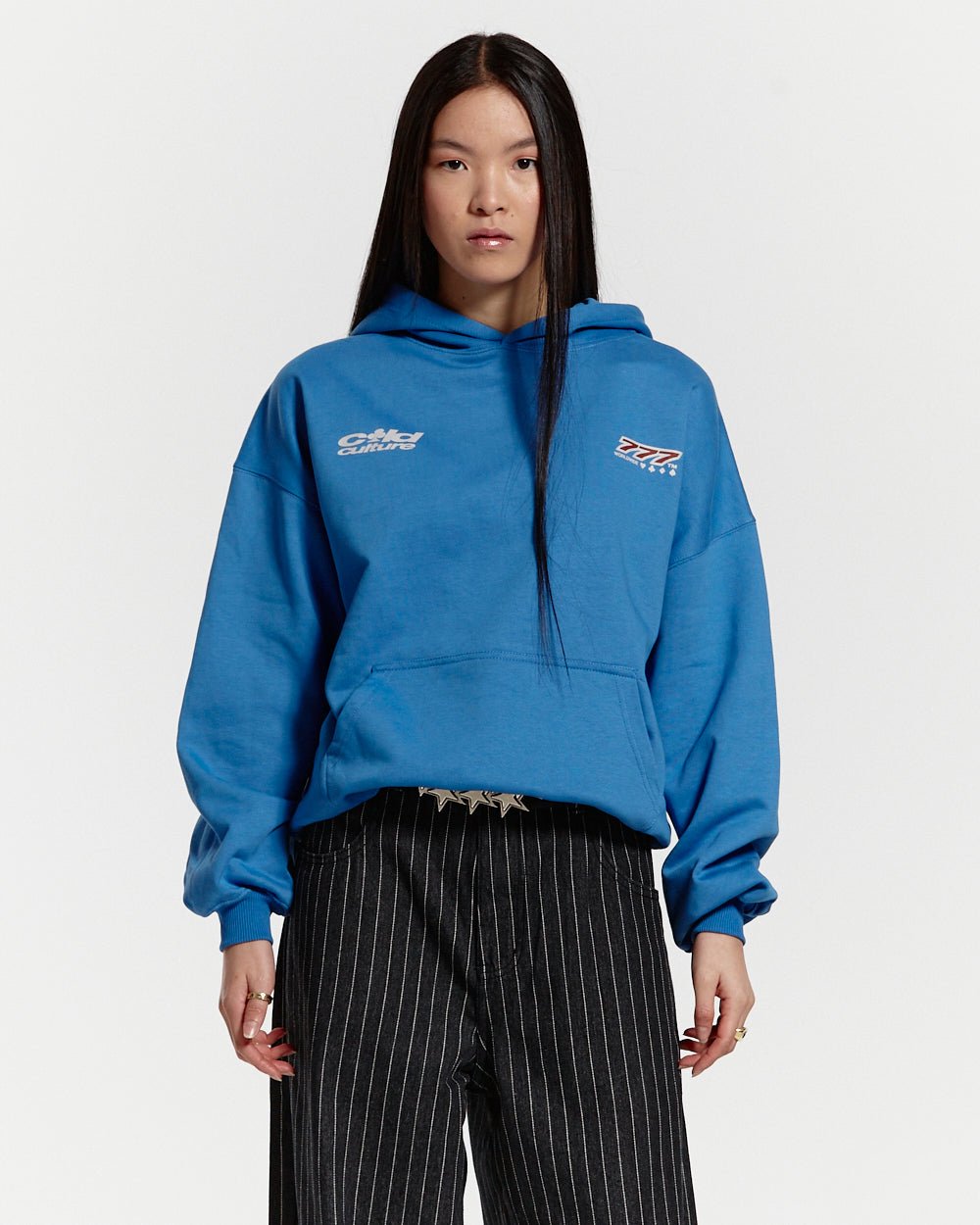 THREE SEVENS HOODIE CAPRI BLUE - COLD CULTURE #woman