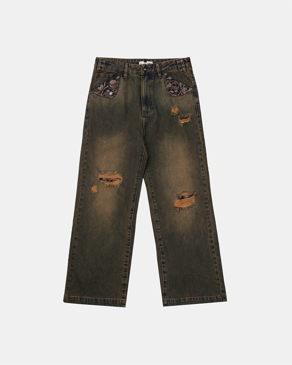 TORN V3 PANTS BLACK - black distressed pants, flat lay - Cold Culture #packshot