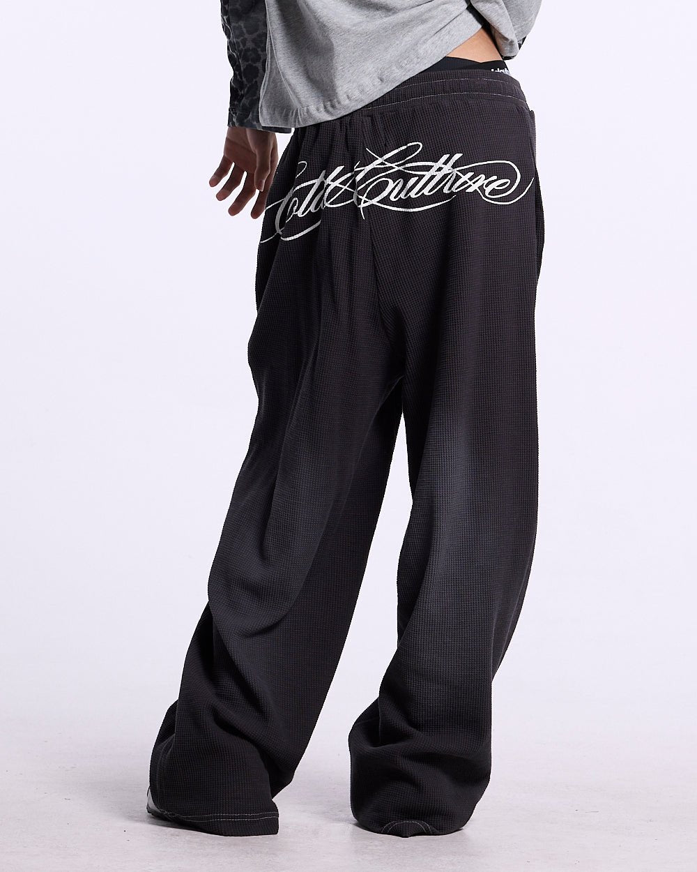 TROPICAL WAFFLE PANTS DARK GREY - Cold Culture