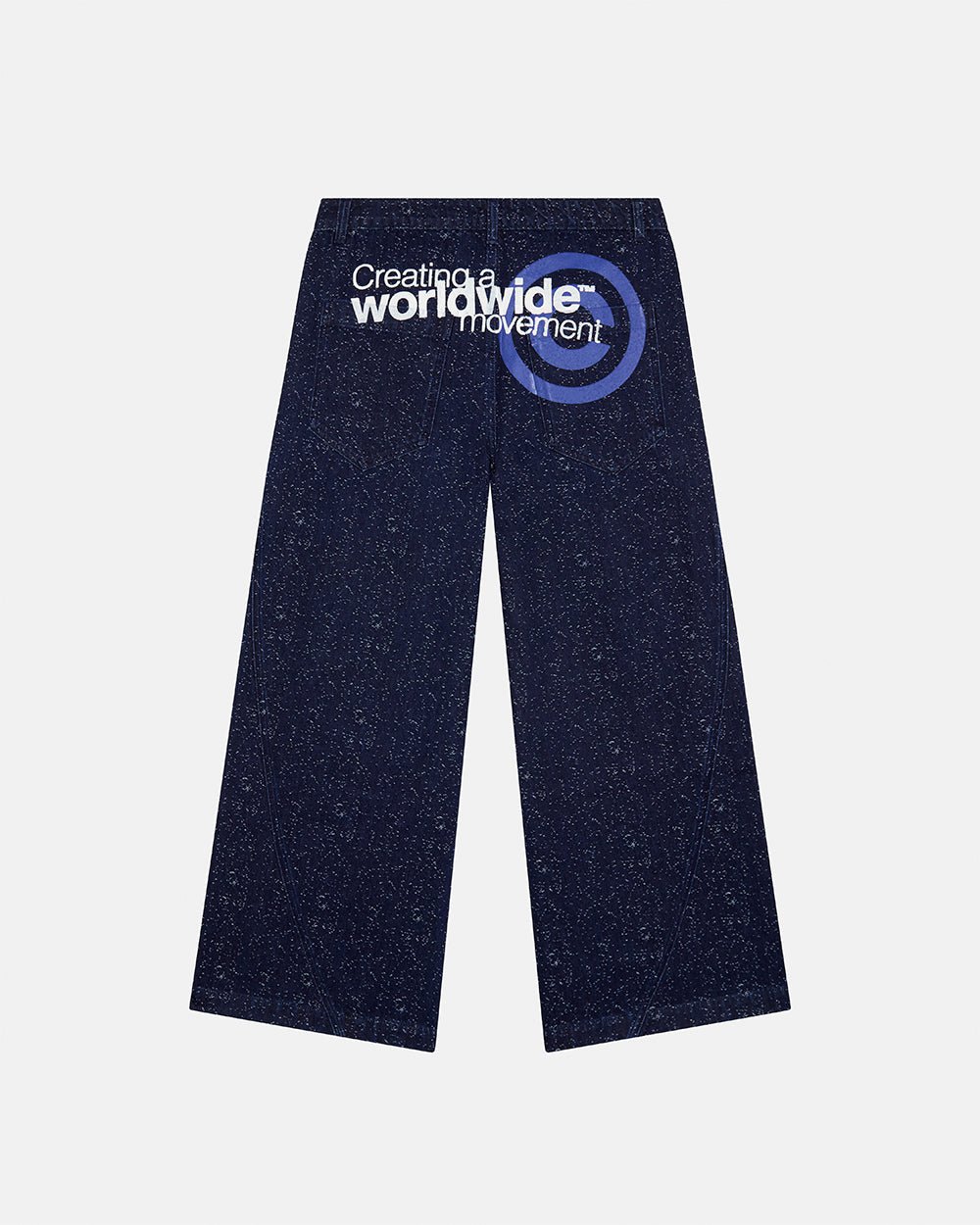 TWISTED JEANS V3 BLACK - dark navy baggy jeans, back view - Cold Culture #packshot
