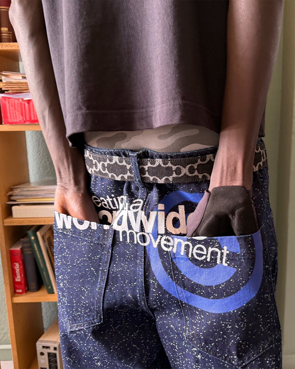 TWISTED JEANS V3 BLACK - dark navy baggy jeans, worn detail - Cold Culture