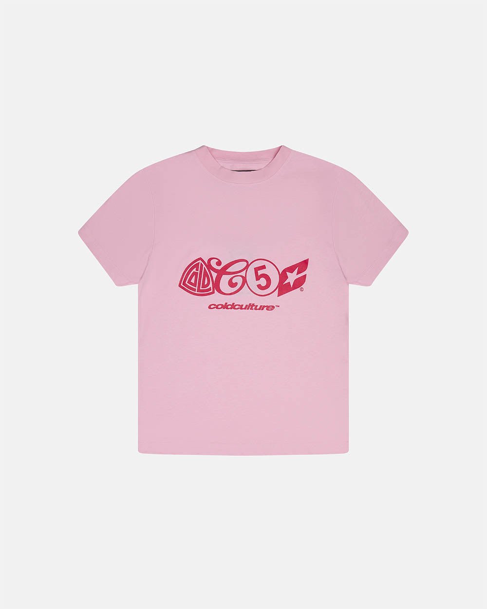URBAN LEGACY TEE BABY PINK - baby pink graphic print tee, front view - Cold Culture #packshot