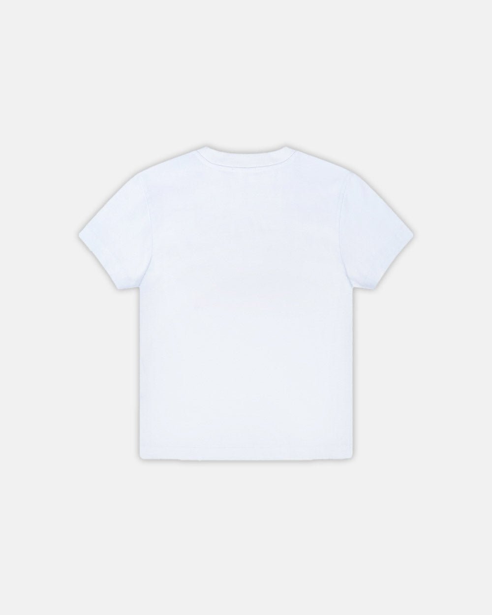 V5C TEE WHITE - white graphic print tee, back view - Cold Culture #packshot