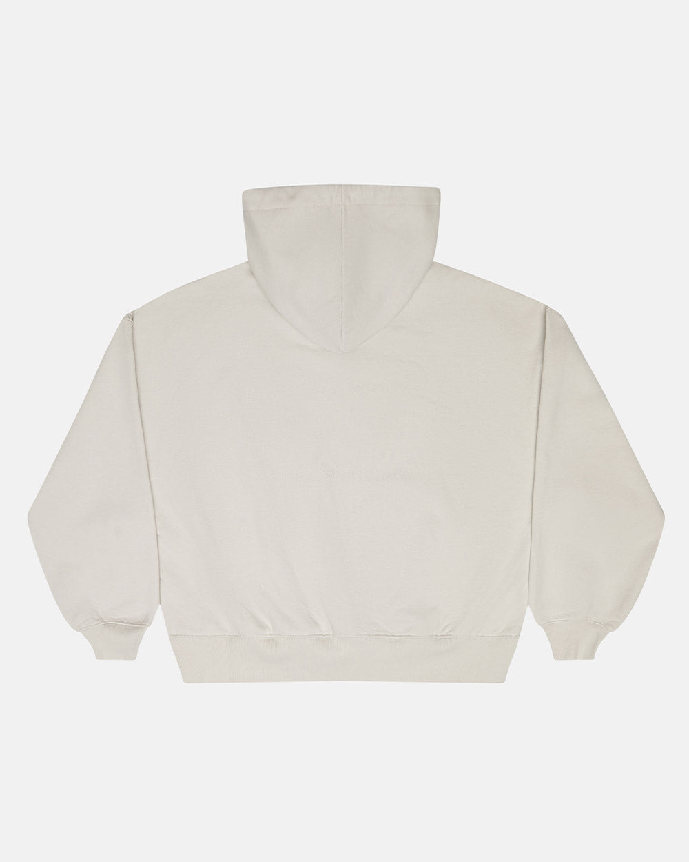 VARSITY HOODIE IVORY GREY - ivory varsity print hoodie, back view - Cold Culture #packshot