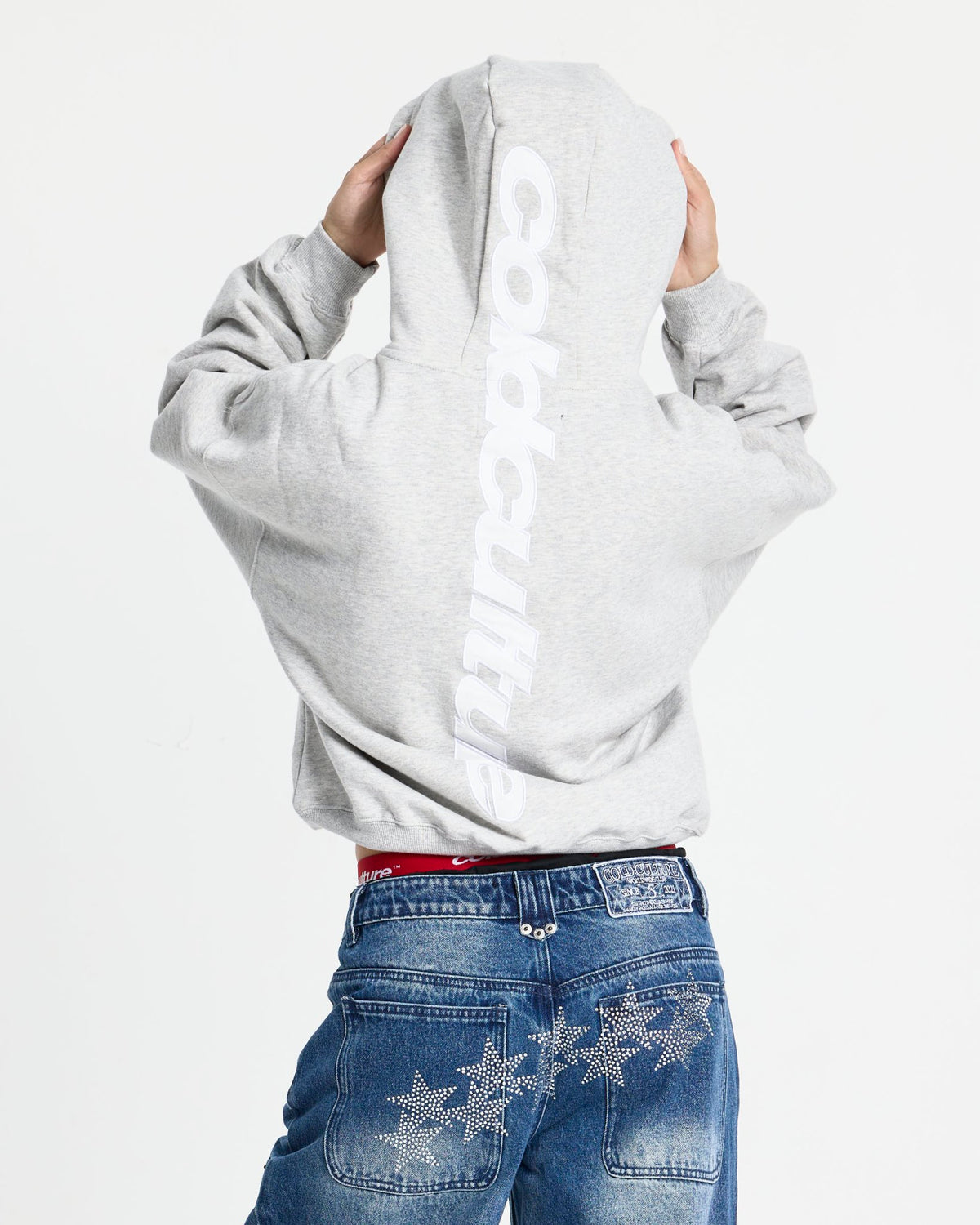 VERTICAL HOODIE HEATHER GREY - Cold Culture