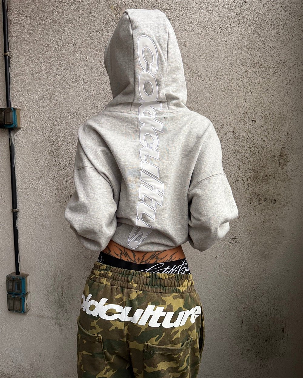 VERTICAL HOODIE HEATHER GREY - Cold Culture
