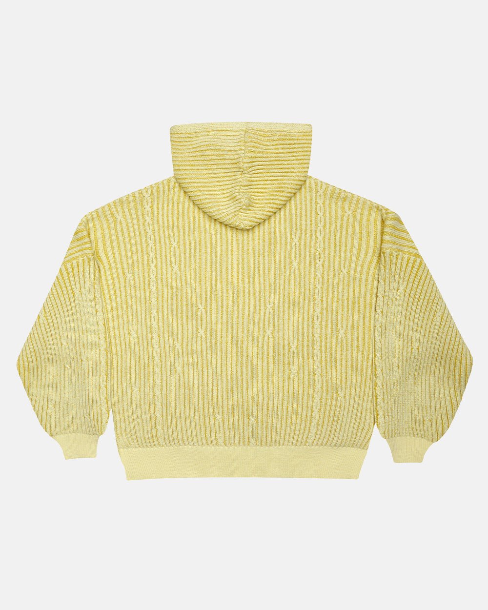 VIBE JUNCTION KNIT LIGHT YELLOW - light yellow ribbed knit sweater, back view - Cold Culture #packshot
