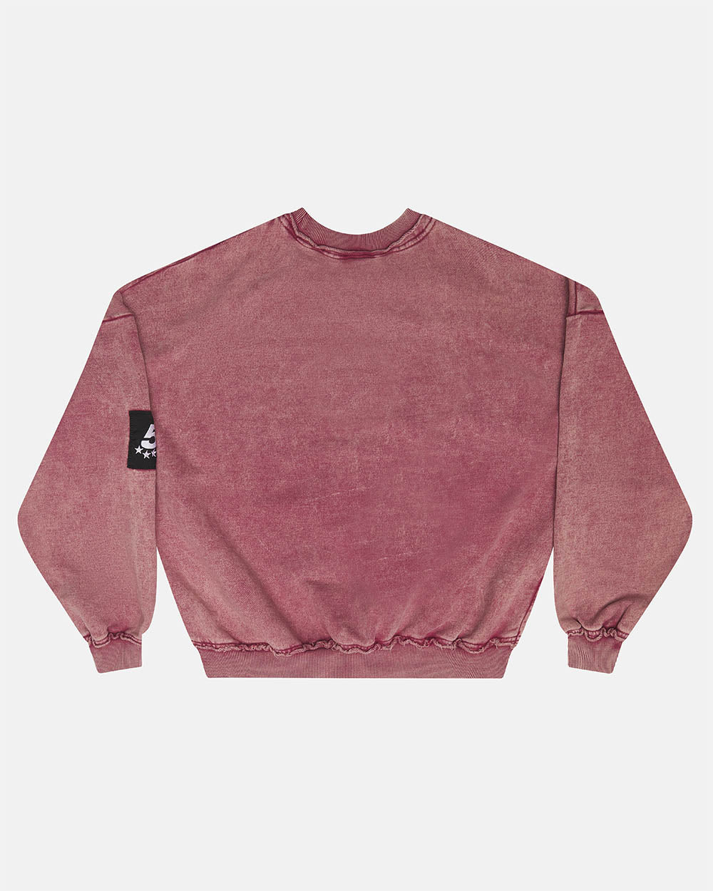 WALKER CREWNECK BURGUNDY - washed burgundy crewneck sweatshirt, back view - Cold Culture #packshot
