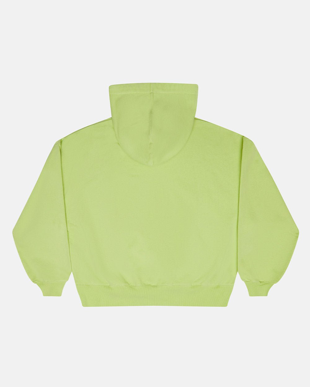 WILD HOODIE GREEN - lime green graphic print hoodie, back view - Cold Culture #packshot