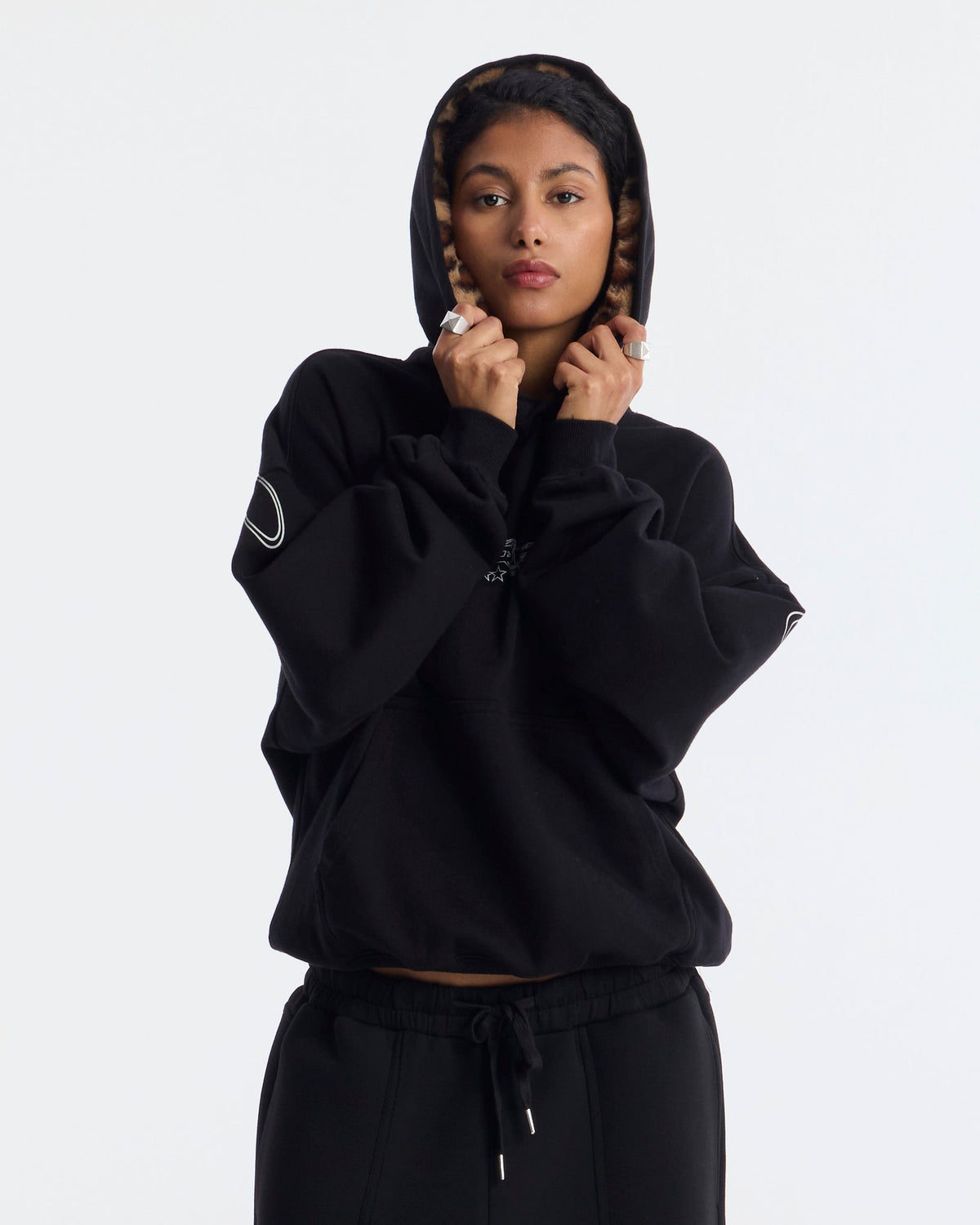 WILD LEOPARD HOODIE BLACK - Cold Culture
