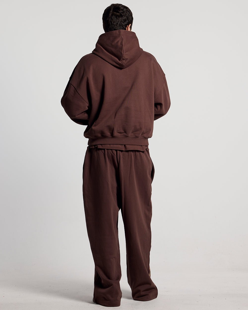 WILD SNAKE HOODIE BROWN - brown graphic print hoodie, back view on male model - Cold Culture