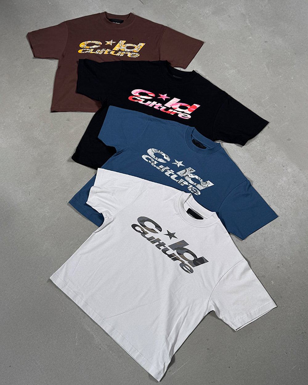 WILD SNAKE TEE BROWN - brown graphic tee, flat lay with matching pieces - Cold Culture