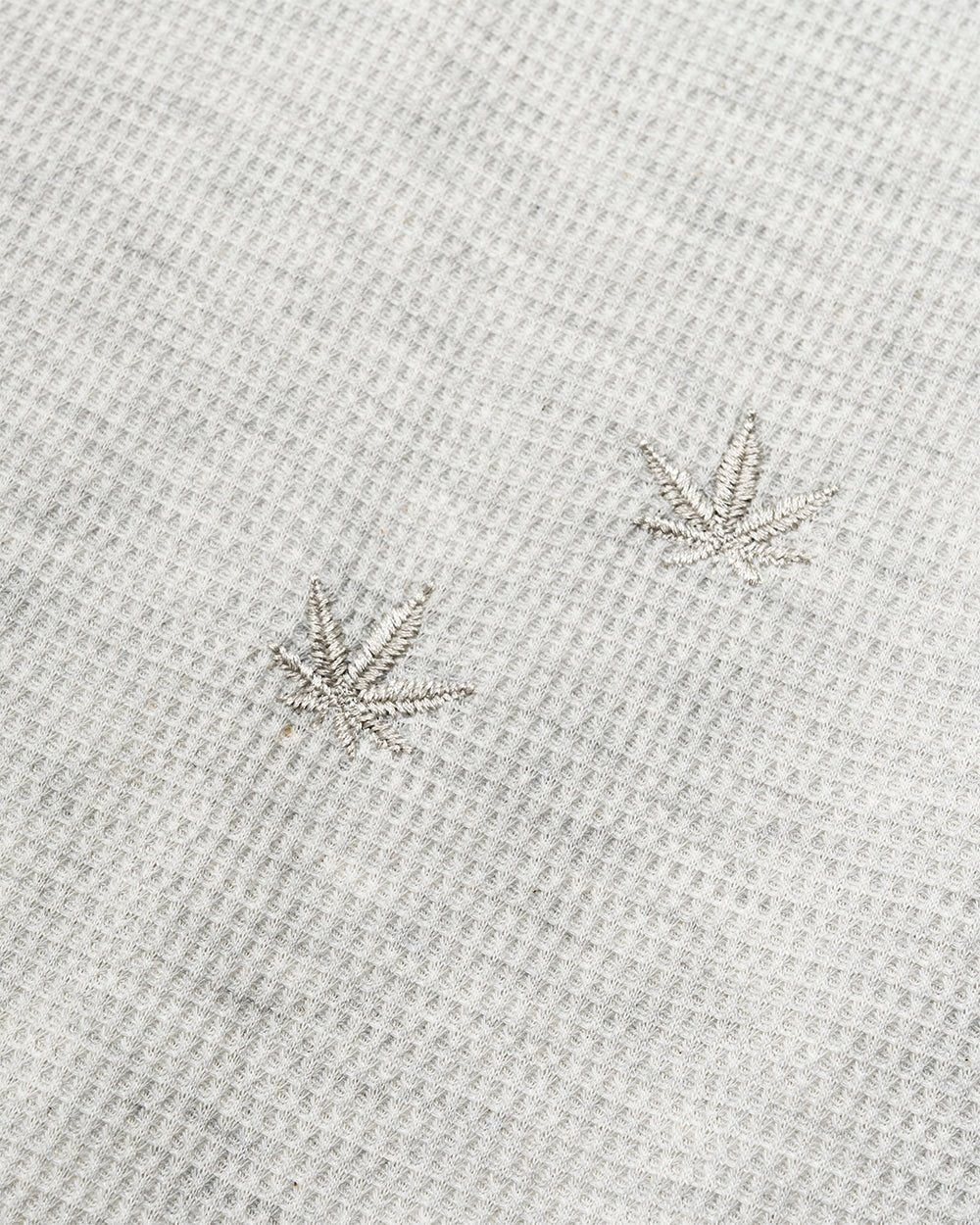 YESTERDAY LONGSLEEVE OFF WHITE - off-white waffle knit longsleeve tee, detail close-up - Cold Culture