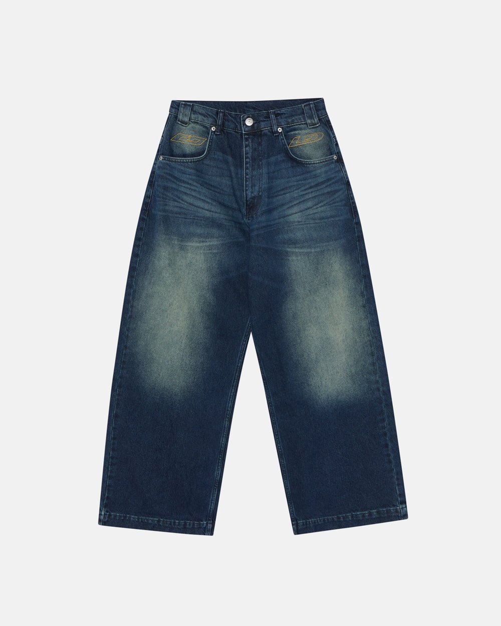 ZENIT PANTS RAW - dark washed denim pants, front view - Cold Culture #packshot