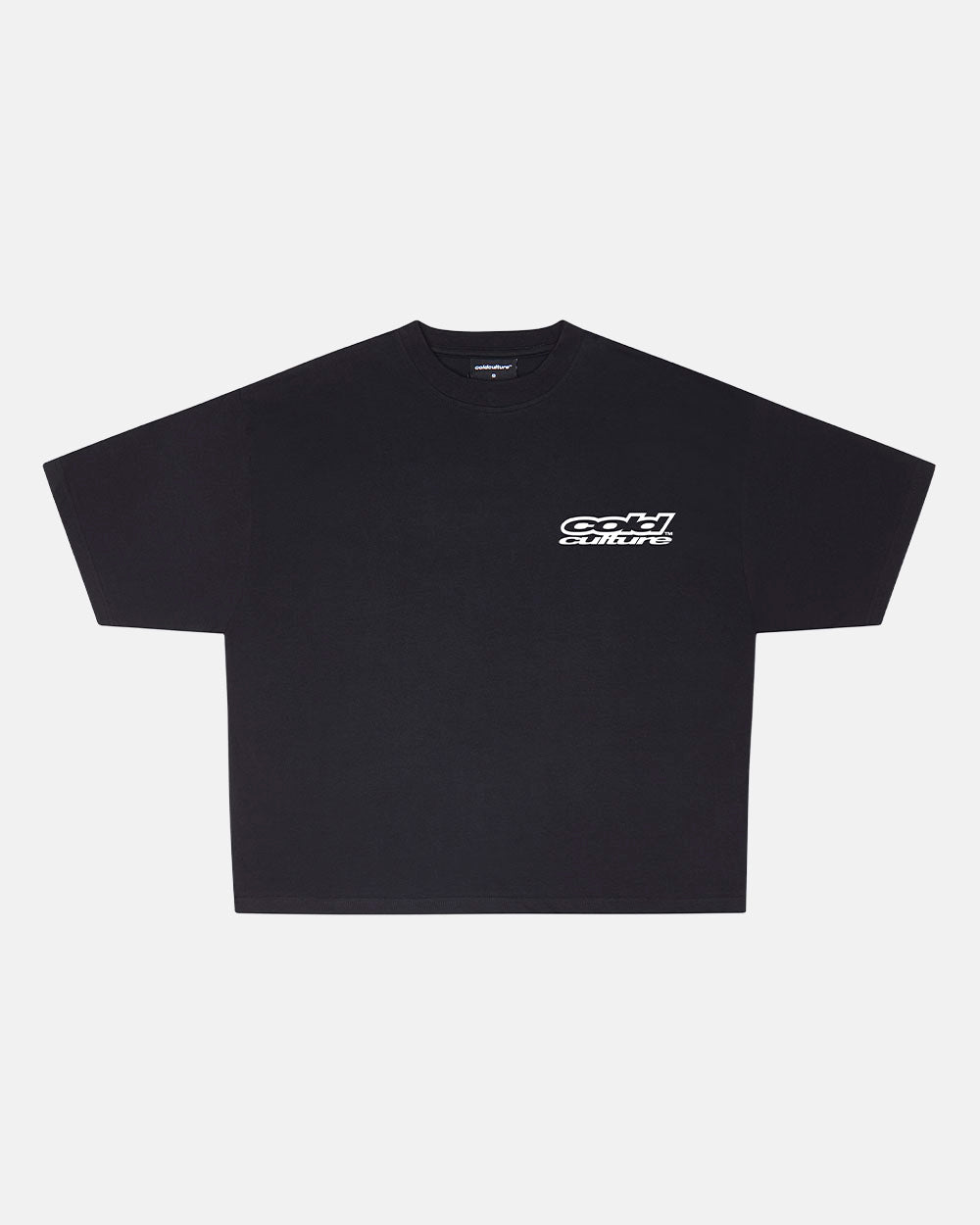 LOLLIPOP TEE BLACK - black graphic print tee, front view - Cold Culture #packshot