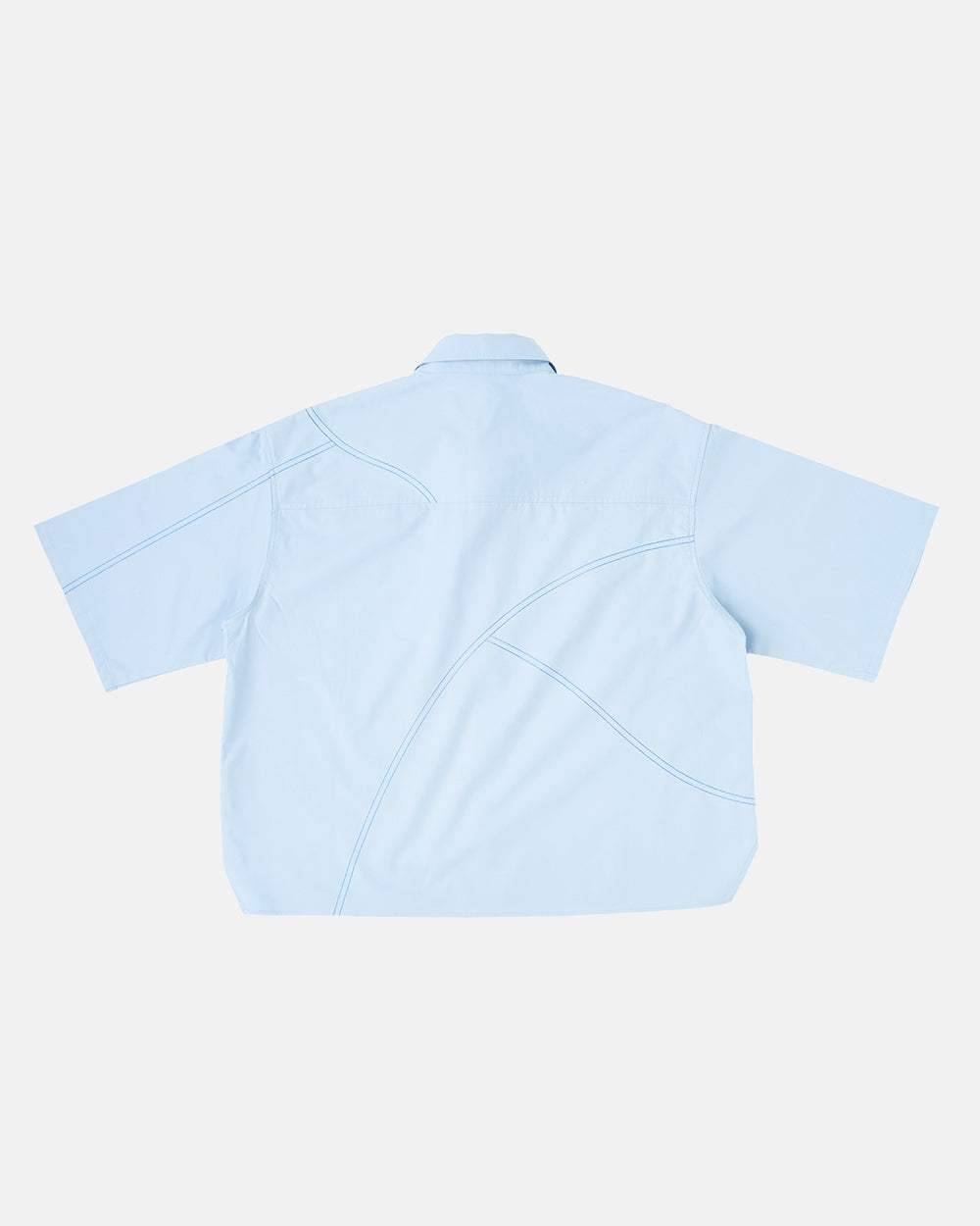 GUARDIAN SHIRT BREEZE BLUE - light blue short sleeve shirt, back view - Cold Culture #packshot