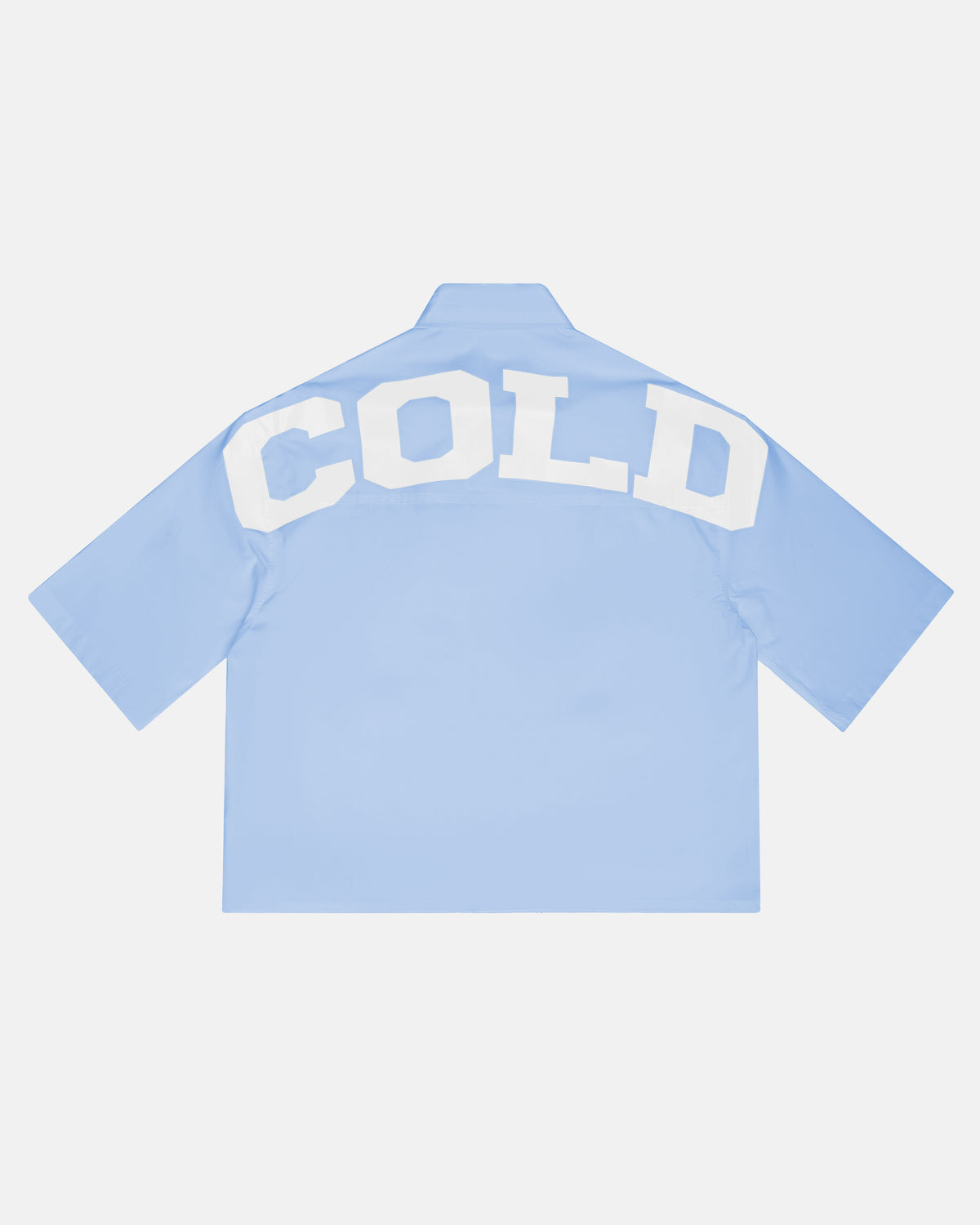 SWEDEN SHIRT BABY BLUE - baby blue short sleeve shirt, back view - Cold Culture #packshot