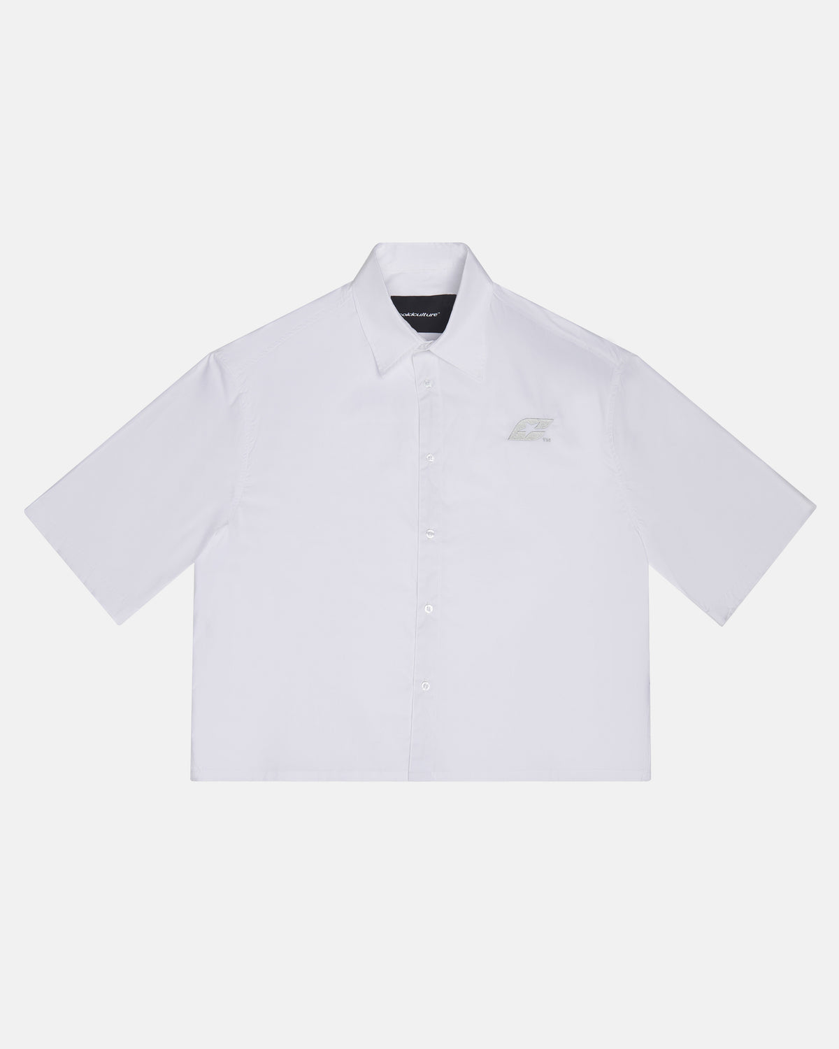 SWEDEN SHIRT WHITE - white short sleeve shirt, front view - Cold Culture #packshot