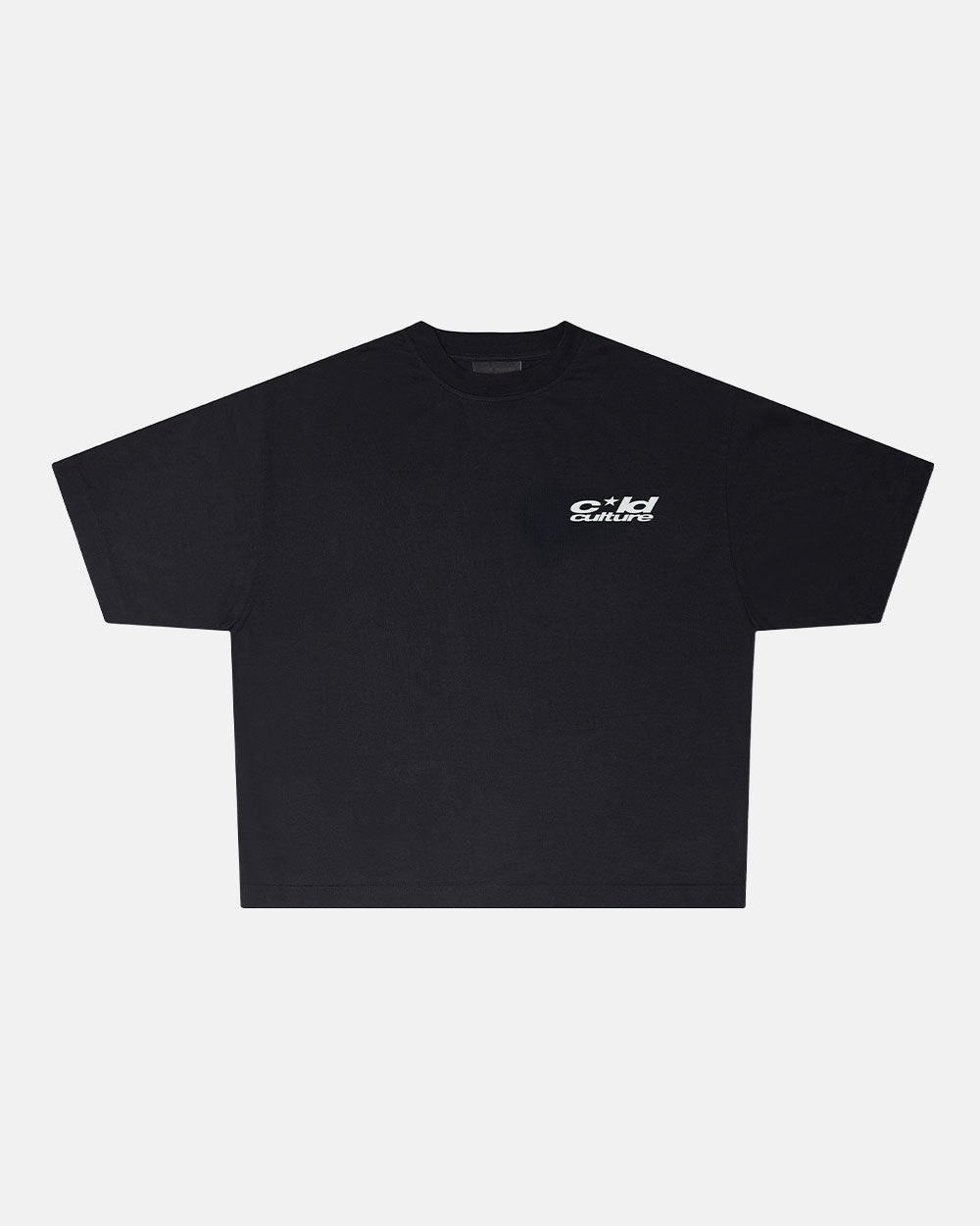 HEART ASHTRAY TEE BLACK - black graphic print tee, front view - Cold Culture #packshot