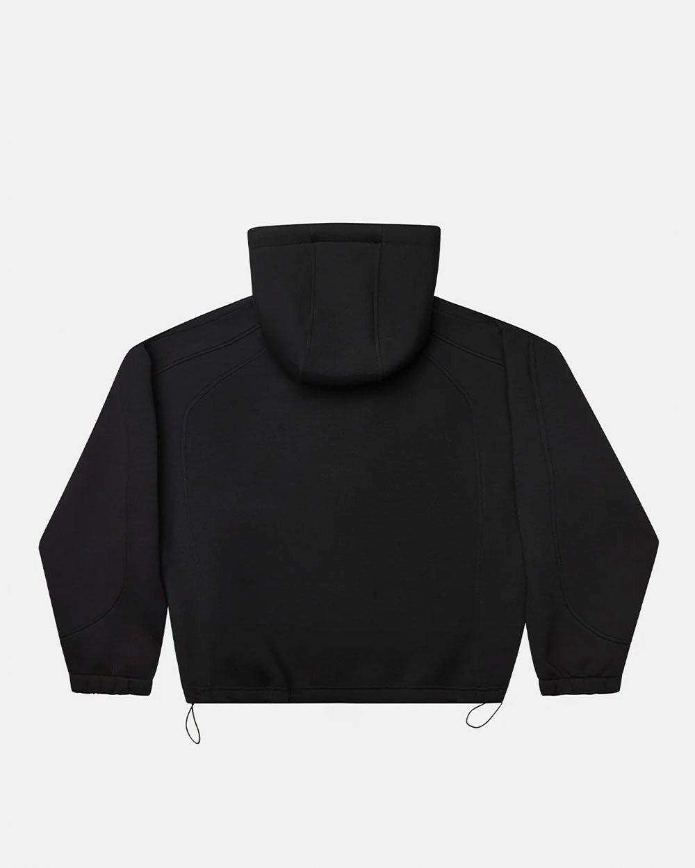 SCUBA ZIP HOODIE GREY & BLACK - black zip-up hoodie, back view - Cold Culture #packshot
