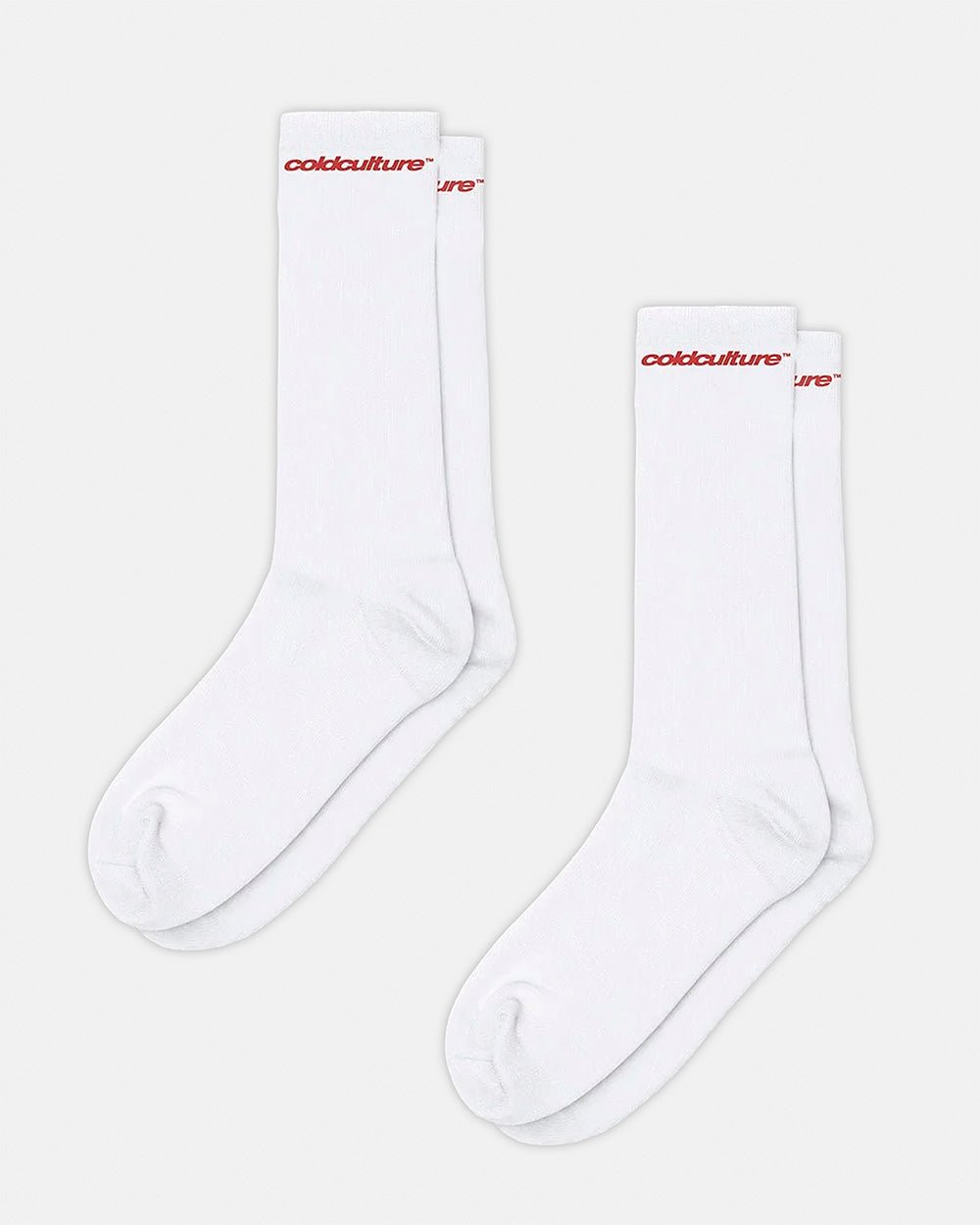 2 PACK BASIC SOCKS WHITE - Cold Culture #packshot